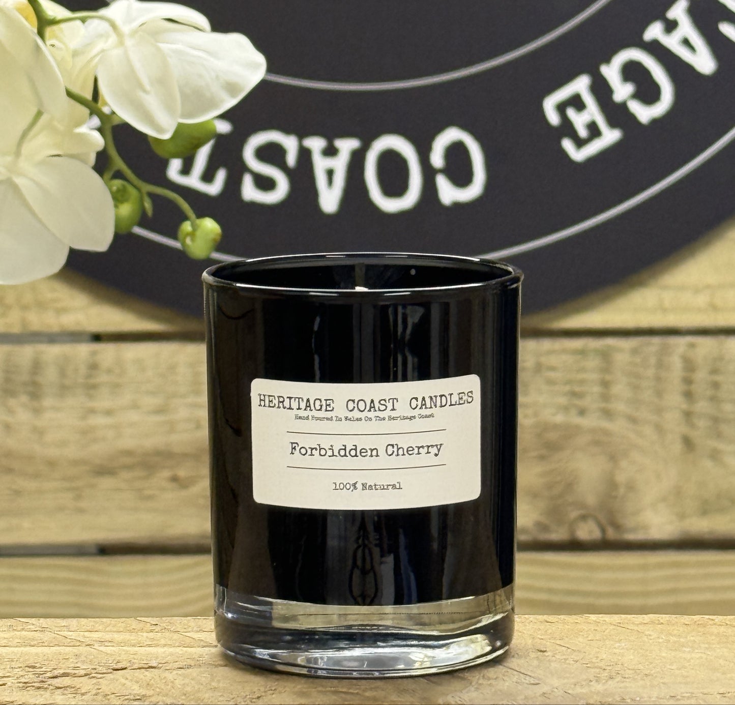 Heritage Coast Candles Forbidden Cherry Glass Jar Candle