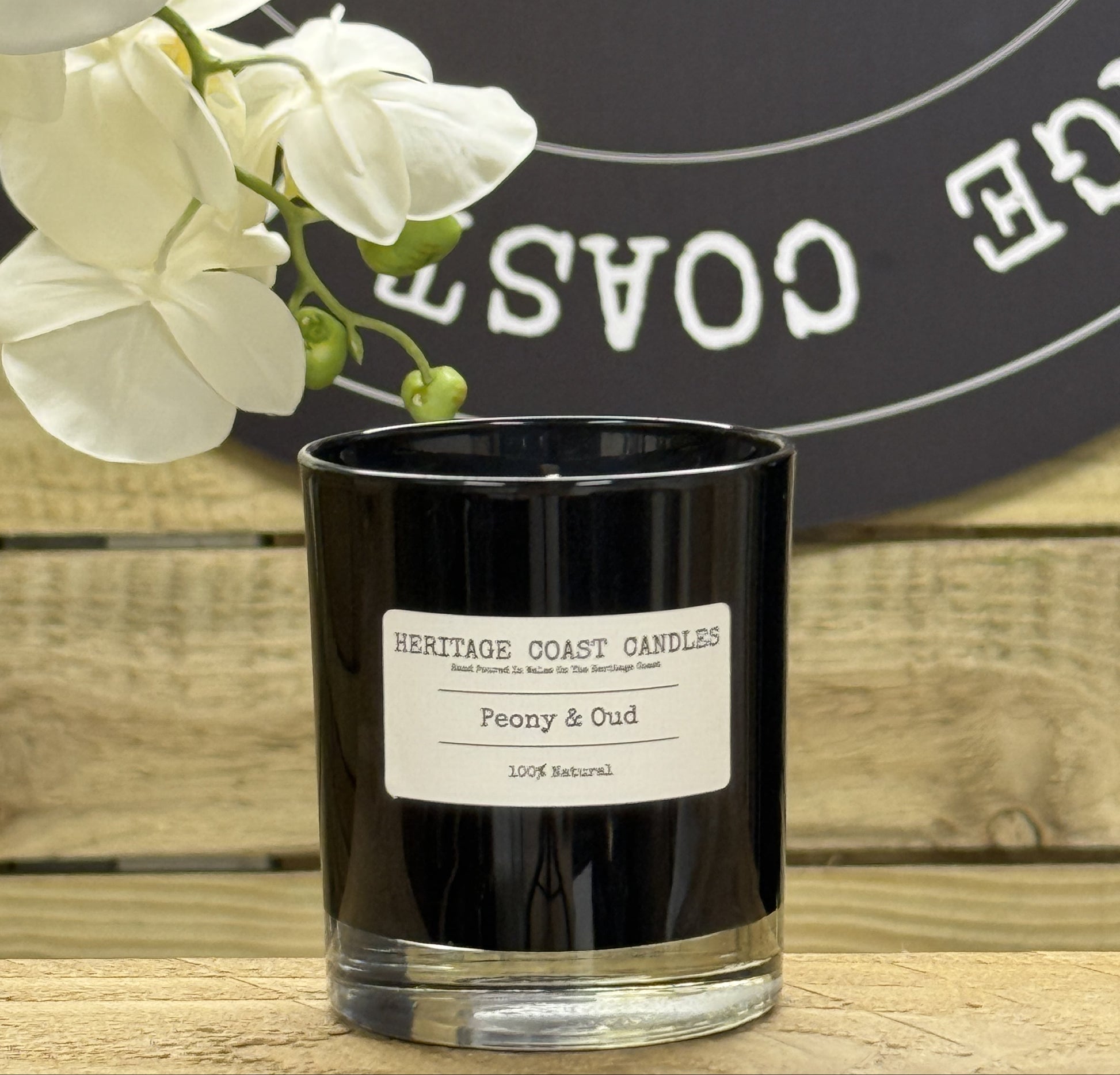 Heritage Coast Candles Peony & Oud Glass Jar Candle