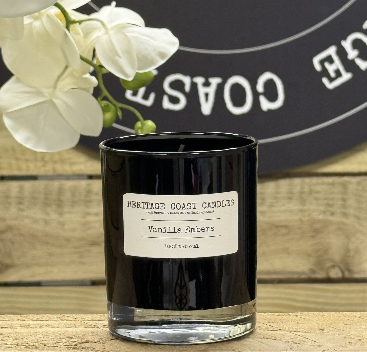 Heritage Coast Candles Vanilla Embers Glass Jar Candle