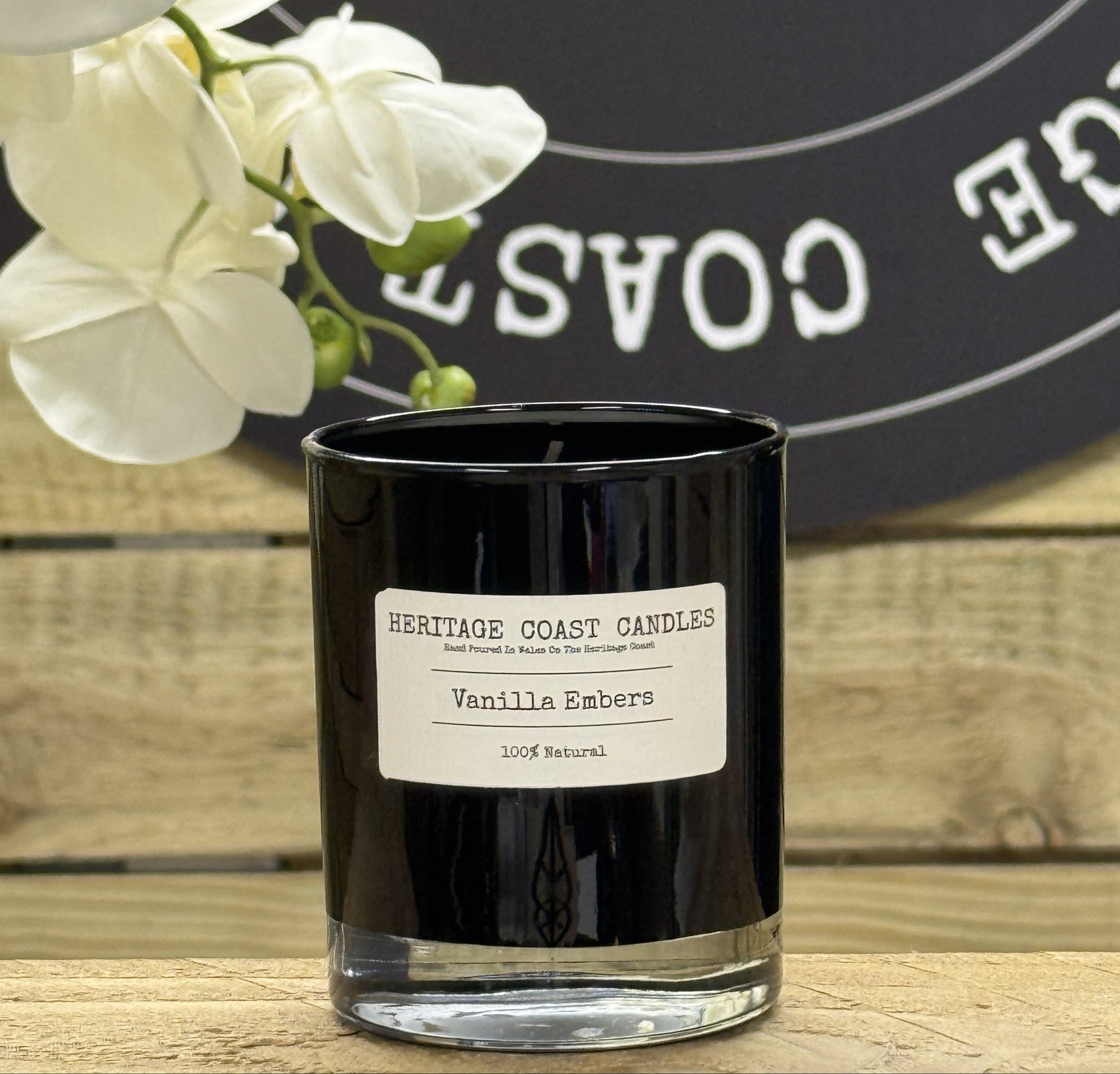 Heritage Coast Candles Vanilla Embers Glass Jar Candle