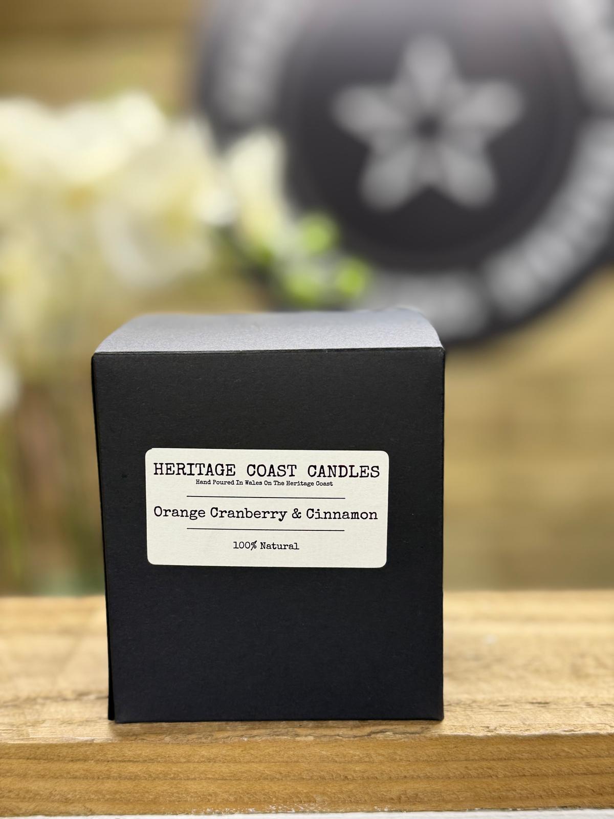 Heritage Coast Candles Orange Cranberry & Cinnamon 30cl Glass Jar Candle